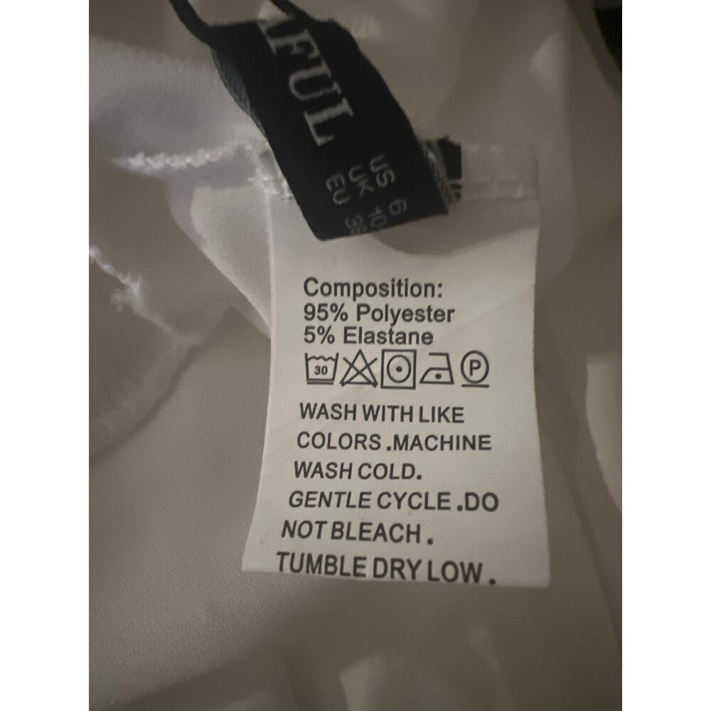 Zaful Square Neck Off the Shoulder Lantern Sleeve Tie Back Dress NWT Size 6 - Picture 13 of 14